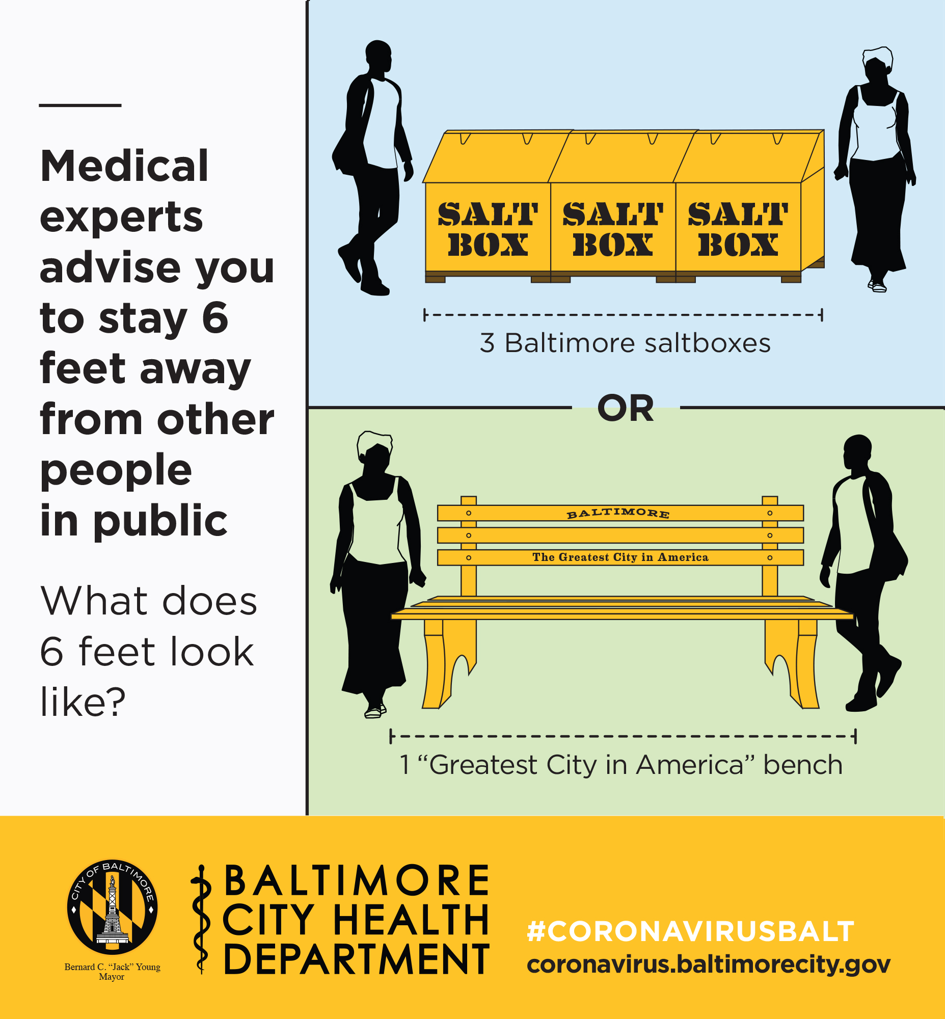 Medical experts advise you to stay 6 feet away from others in public, that's the size of a bench