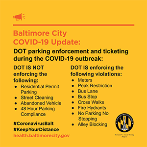 DOT parking enforcement and ticketing during the covid19 outbreak